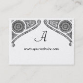 RENAISSANCE ARCHITECT MONOGRAM Schwarz-weiß Pearl Visitenkarte (Rückseite)