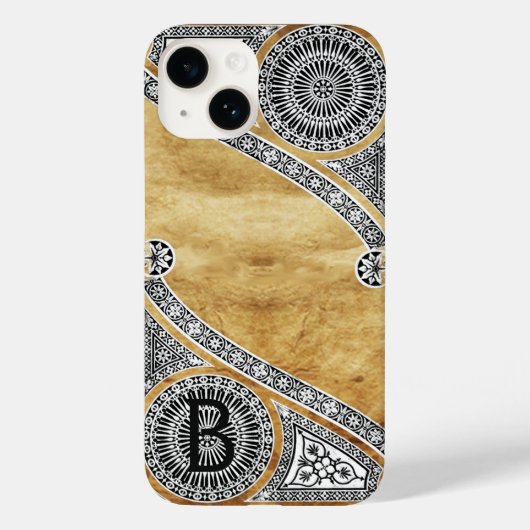 RENAISSANCE ARCHITECT-Parchment-Monogramm Case-Mate iPhone Hülle (Rückseite)