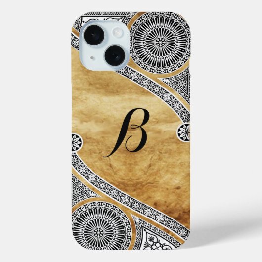 RENAISSANCE ARCHITECT-Parchment-Monogramm Case-Mate iPhone Hülle (Rückseite)