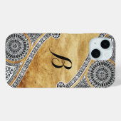 RENAISSANCE ARCHITECT-Parchment-Monogramm Case-Mate iPhone Hülle (Rückseite (Horizontal))