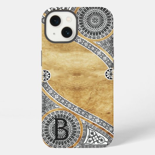 RENAISSANCE ARCHITECT-Parchment-Monogramm iPhone Hülle (Rückseite)