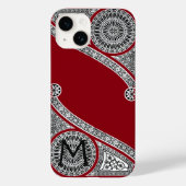 RENAISSANCE ARCHITECT Red Burgundy Monogramm Case-Mate iPhone Hülle (Rückseite)