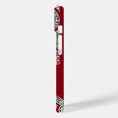 RENAISSANCE ARCHITECT Red Burgundy Monogramm Case-Mate iPhone Hülle (Rückseite / Links)