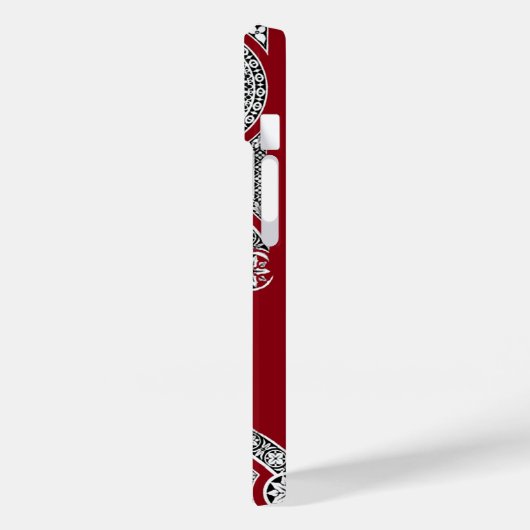 RENAISSANCE ARCHITECT Red Burgundy Monogramm Case-Mate iPhone Hülle (Rückseite / Links)