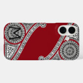RENAISSANCE ARCHITECT Red Burgundy Monogramm Case-Mate iPhone Hülle (Rückseite (Horizontal))