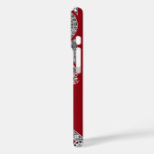 RENAISSANCE ARCHITECT Red Burgundy Monogramm Case-Mate iPhone Hülle (Rückseite / Links)