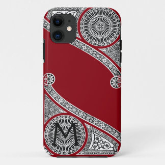 RENAISSANCE ARCHITECT Red Burgundy Monogramm Case-Mate iPhone Hülle