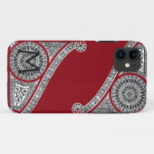 RENAISSANCE ARCHITECT Red Burgundy Monogramm Case-Mate iPhone Hülle (Rückseite (Horizontal))