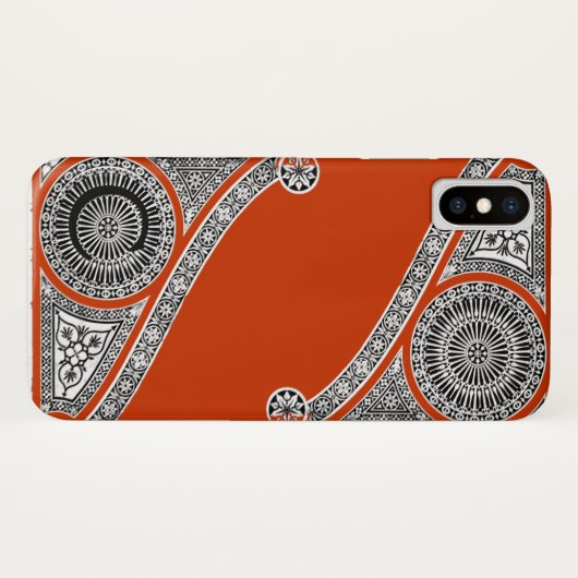 RENAISSANCE ARCHITECT Red Orange Monogramm Case-Mate iPhone Hülle (Rückseite (Horizontal))