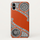 RENAISSANCE ARCHITECT Red Orange Monogramm Case-Mate iPhone Hülle (Rückseite)
