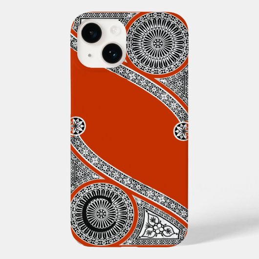 RENAISSANCE ARCHITECT Red Orange Monogramm Case-Mate iPhone Hülle (Rückseite)