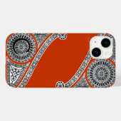 RENAISSANCE ARCHITECT Red Orange Monogramm Case-Mate iPhone Hülle (Rückseite (Horizontal))