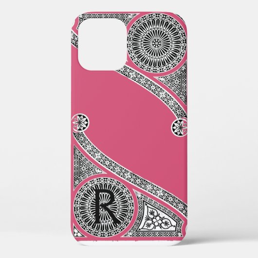 RENAISSANCE ARCHITECT Strawbere Ice Rosa Monogramm Case-Mate iPhone Hülle (Rückseite)