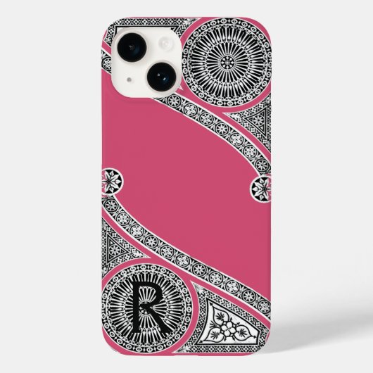 RENAISSANCE ARCHITECT Strawbere Ice Rosa Monogramm Case-Mate iPhone Hülle (Rückseite)