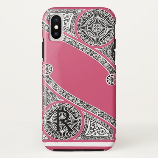 RENAISSANCE ARCHITECT Strawbere Ice Rosa Monogramm Case-Mate iPhone Hülle (Rückseite)