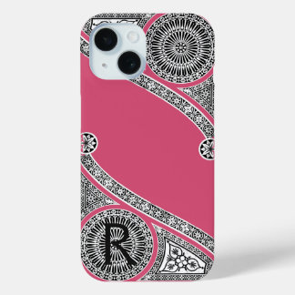 RENAISSANCE ARCHITECT Strawbere Ice Rosa Monogramm iPhone 15 Hülle
