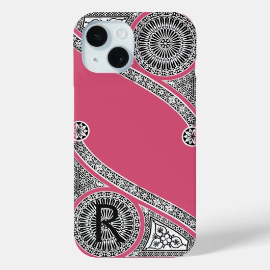 RENAISSANCE ARCHITECT Strawbere Ice Rosa Monogramm Case-Mate iPhone Hülle (Rückseite)