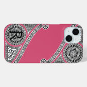 RENAISSANCE ARCHITECT Strawbere Ice Rosa Monogramm Case-Mate iPhone Hülle (Rückseite (Horizontal))