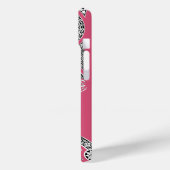 RENAISSANCE ARCHITECT Strawbere Ice Rosa Monogramm Case-Mate iPhone Hülle (Rückseite / Links)