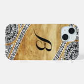 Renaissance-Architekt Parchment-Monogramm iPhone 15 Hülle (Rückseite (Horizontal))