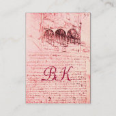 RENAISSANCE ARCHITEKTUR, ARCHITEKT, INGENIEUR, ros Visitenkarte (Rückseite)