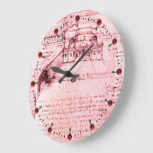 RENAISSANCE ARCHITEKTUR, ARCHITEKT, Pink Große Wanduhr (Winkel)