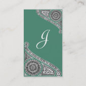 RENAISSANCE ARCHITEKTUR MONOGRAM Grün Visitenkarte (Rückseite)