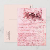 RENAISSANCE ARCHITEKTUR, rosa Postkarte (Vorne/Hinten)