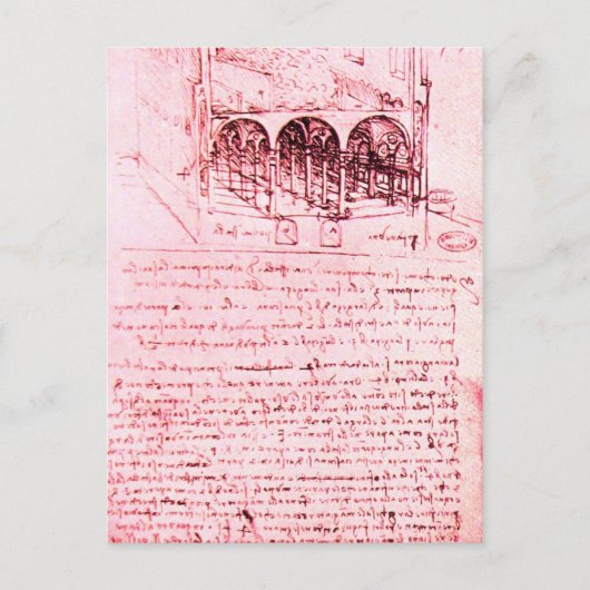 RENAISSANCE ARCHITEKTUR, rosa Postkarte (Vorderseite)