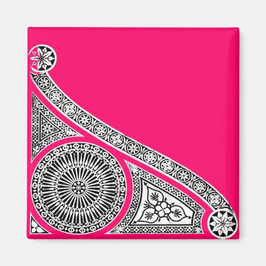 RENAISSANCE ARCHITEKTUR STEINDEKORATION Rosa Magnet (Vorne)