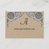 RENAISSANCE ARCITECTURE MONOGRAM Black Kraft Paper Visitenkarte (Rückseite)
