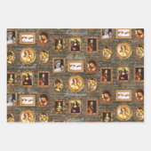 Renaissance Art Gerahmt auf antike Schrift Grunge Geschenkpapier Set (Vorderseite 3)