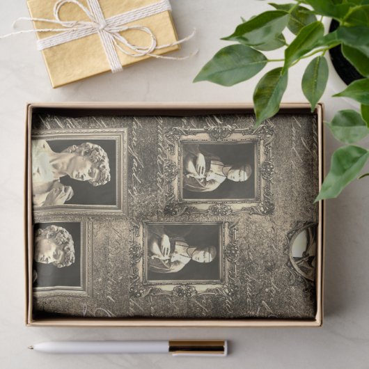 Renaissance Art Gerahmte Antique Sepia Entdeckungs Seidenpapier (Geschenk)