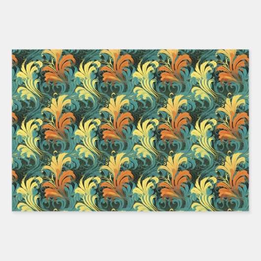 Renaissance Art Nouveau Gradient Wallpaper Design Geschenkpapier Set (Vorderseite 2)