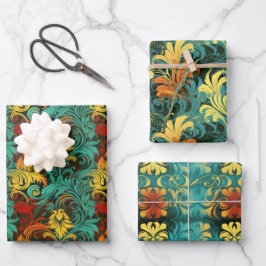 Renaissance Art Nouveau Gradient Wallpaper Design Geschenkpapier Set
