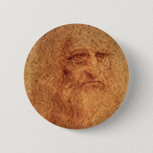 Renaissance Art Self Portrait von Leonardo da Vinc Button (Vorderseite)