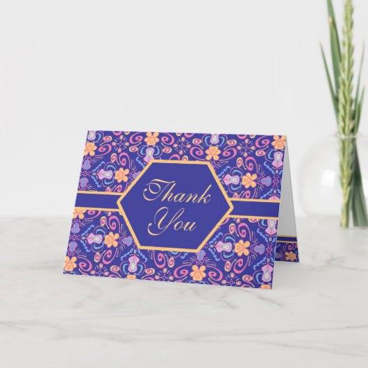 Renaissance Arts and Crafts Floral Thank You Note Dankeskarte (Vorderseite)