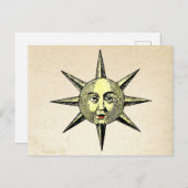 Renaissance Astronomie - Sonnengesicht Hand gefärb Postkarte (Vorne/Hinten)