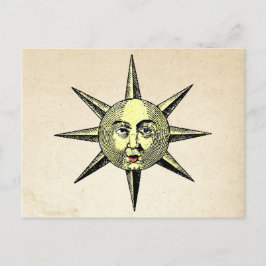 Renaissance Astronomie - Sonnengesicht Hand gefärb Postkarte