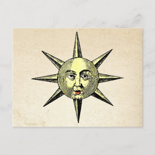 Renaissance Astronomie - Sonnengesicht Hand gefärb Postkarte (Vorderseite)