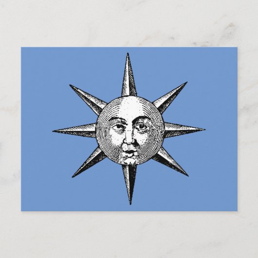 Renaissance Astronomie - Sonnengesicht Postkarte (Vorderseite)