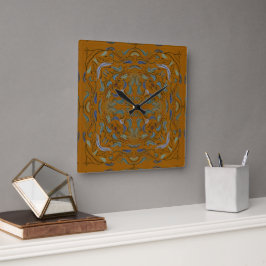 renaissance autumn tile quadratische wanduhr
