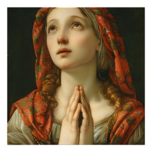 Renaissance betendes Mädchen Fotodruck