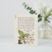 Renaissance BlackBerry Fruit Calligraphy Postkarte (Stehend Vorderseite)