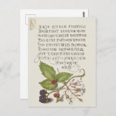 Renaissance BlackBerry Fruit Calligraphy Postkarte (Vorne/Hinten)