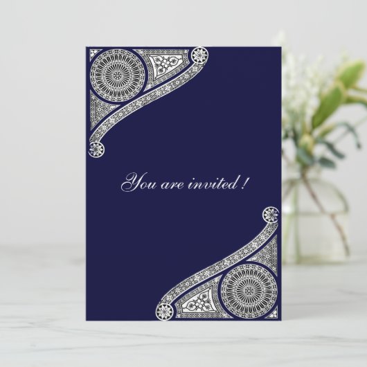 RENAISSANCE, blau Einladung (Stehend Vorderseite)