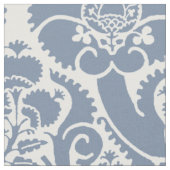 Renaissance-Blumenmuster - Hellblau auf Weiß Stoff (Nahaufnahme)