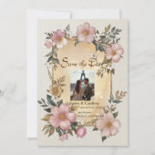 Renaissance-Blumenrahmen Einladung zur Hochzeit (Vorderseite)