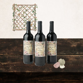 Renaissance-Blumenrahmen Hochzeitweilige Weinetike Weinetikett