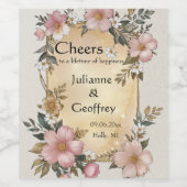 Renaissance-Blumenrahmen Hochzeitweilige Weinetike Weinetikett (Einzelnes Label)